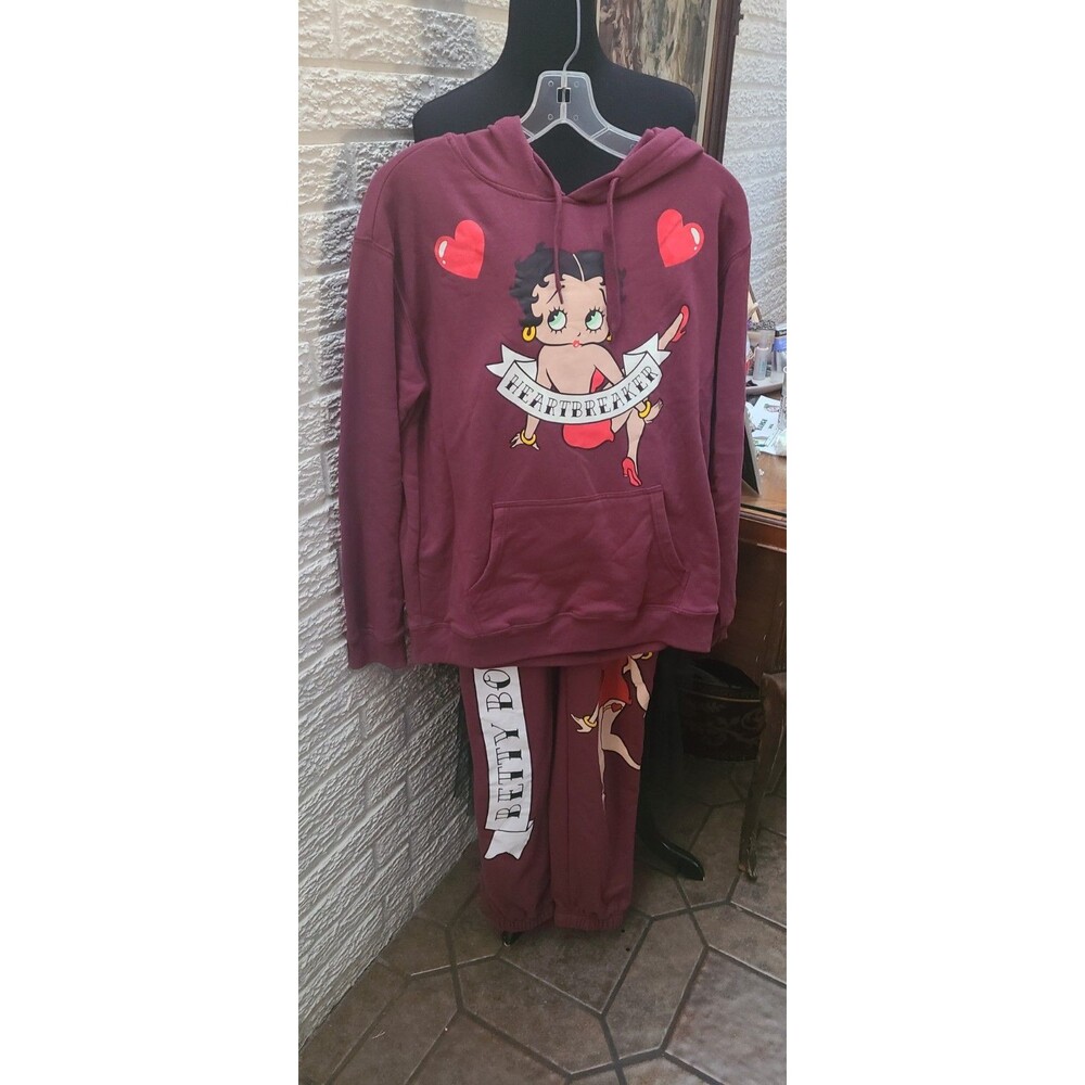 Betty Boop Hoodie Sweats Athletic Set Set Top M/ Bottom M NWT